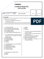 Examen de Religion 4to de Secundaria