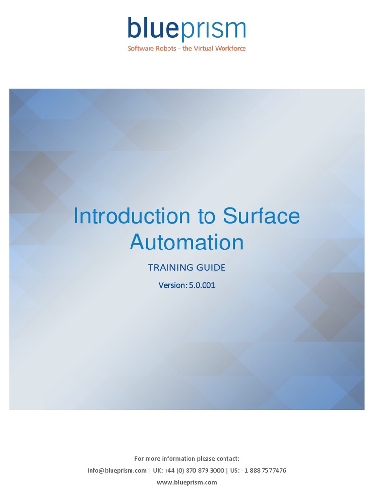 Introduction To Surface Automation 5.0.1 | PDF | Screenshot | Parameter ...