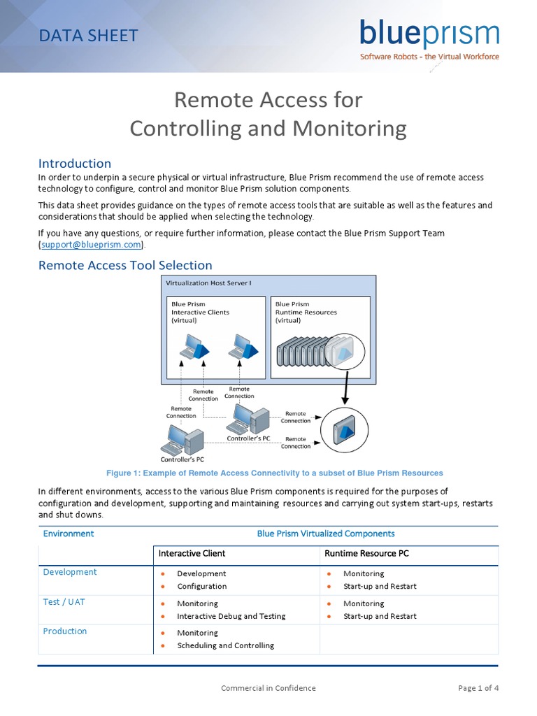 Blue Prism Data Sheet - Remote Access Tools | PDF | User (Computing ...