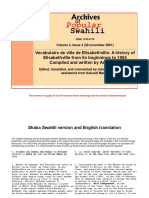 Elisabethville From Its Beginnings To 1965 in English and Swahili