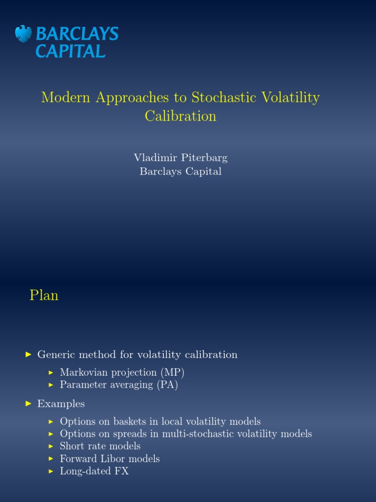 Stochastic Volatility Calibration Techniques | PDF | Volatility ...