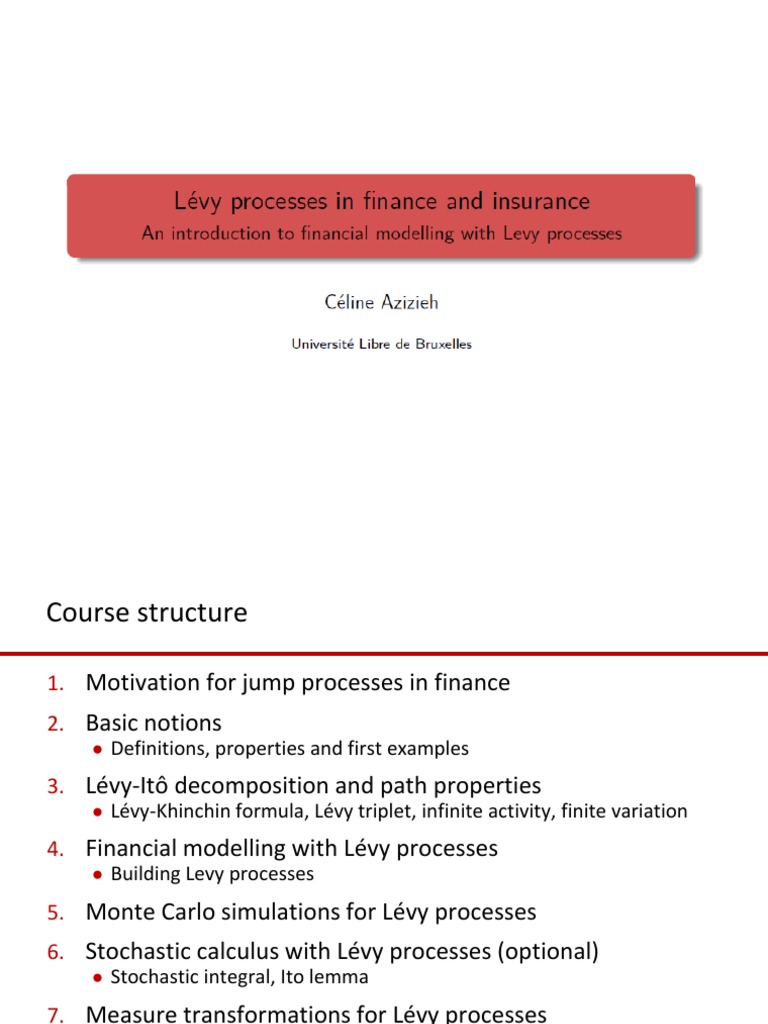 Levy Processes in Finance and Insurance-Chapter 1 - Introduction | PDF |  Black–Scholes Model | Stochastic Process