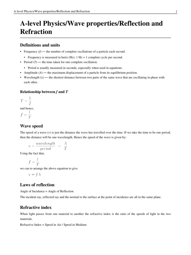 A-Level Physics: Waves Guide | PDF | Teaching Methods & Materials ...