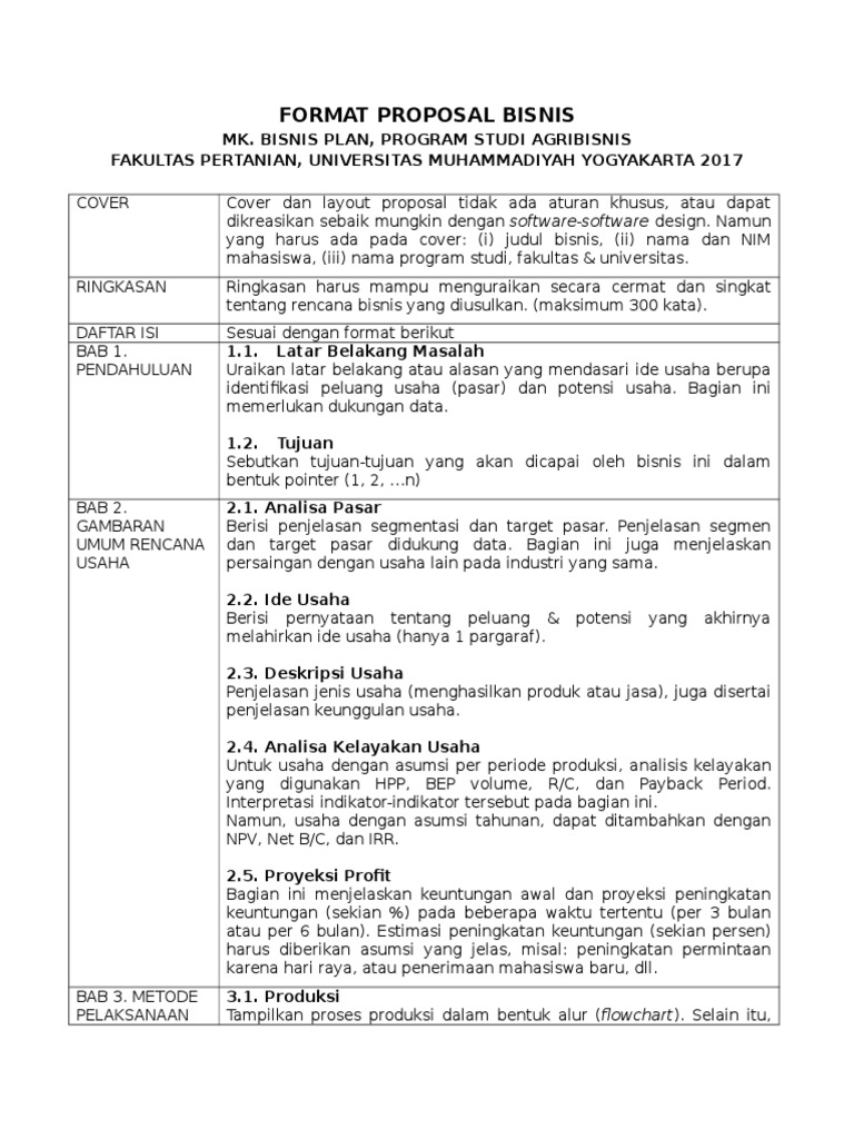 Contoh proposal bisnis plan jasa