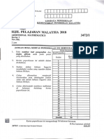 Additional Mathematics SPM Paper 1 2018