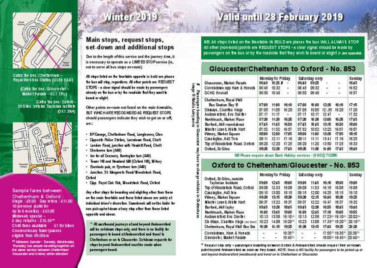 Newoxfordwinter 19 Web Just Timetable Oxford Land Transport