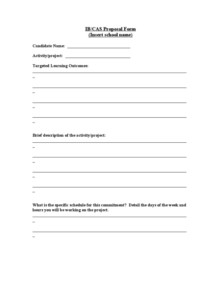 IB CAS Proposal and Reflection Form | PDF | Applied Psychology | Change