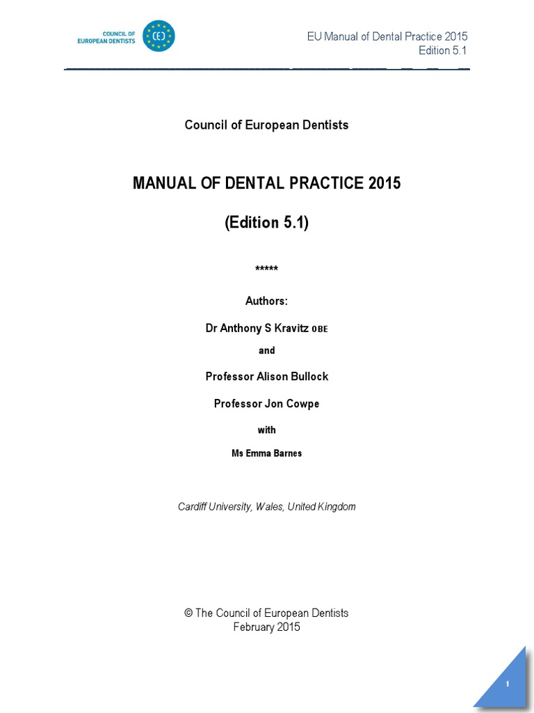 EU Manual 2015 | PDF | Dentistry | European Union