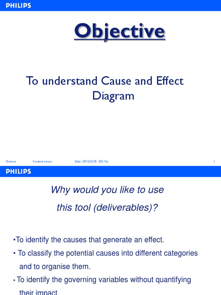 Objective: To Understand Cause and Effect Diagram | PDF | Causality ...