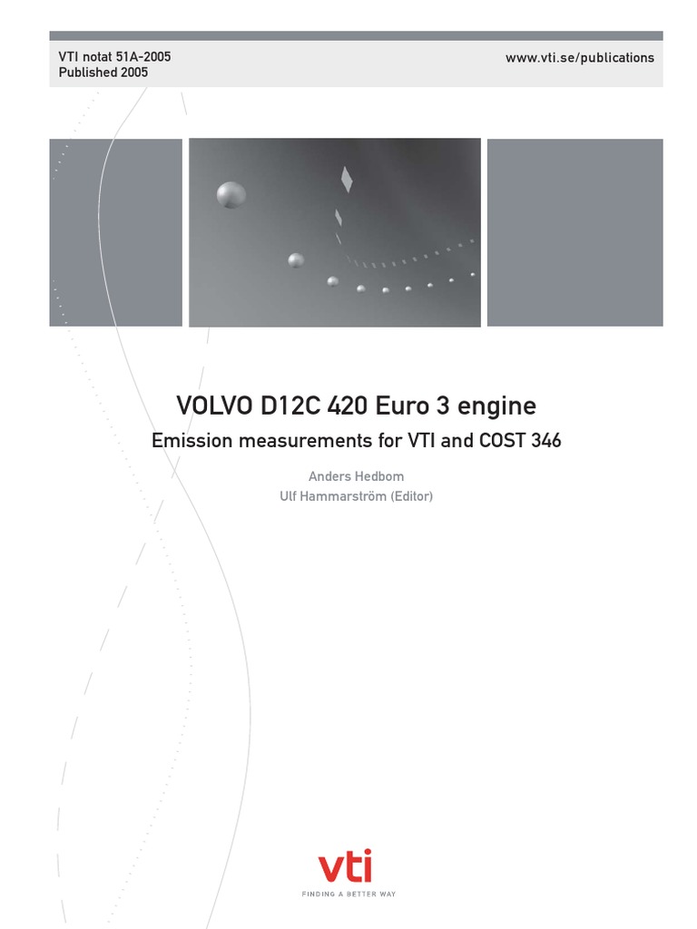 Volvo D12C Euro 3 Emission Study | PDF | Turbocharger | Engines