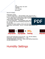 Humidity Settings