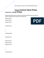 Control Valve Primer Control Valve Primer: Nothing But Dummy