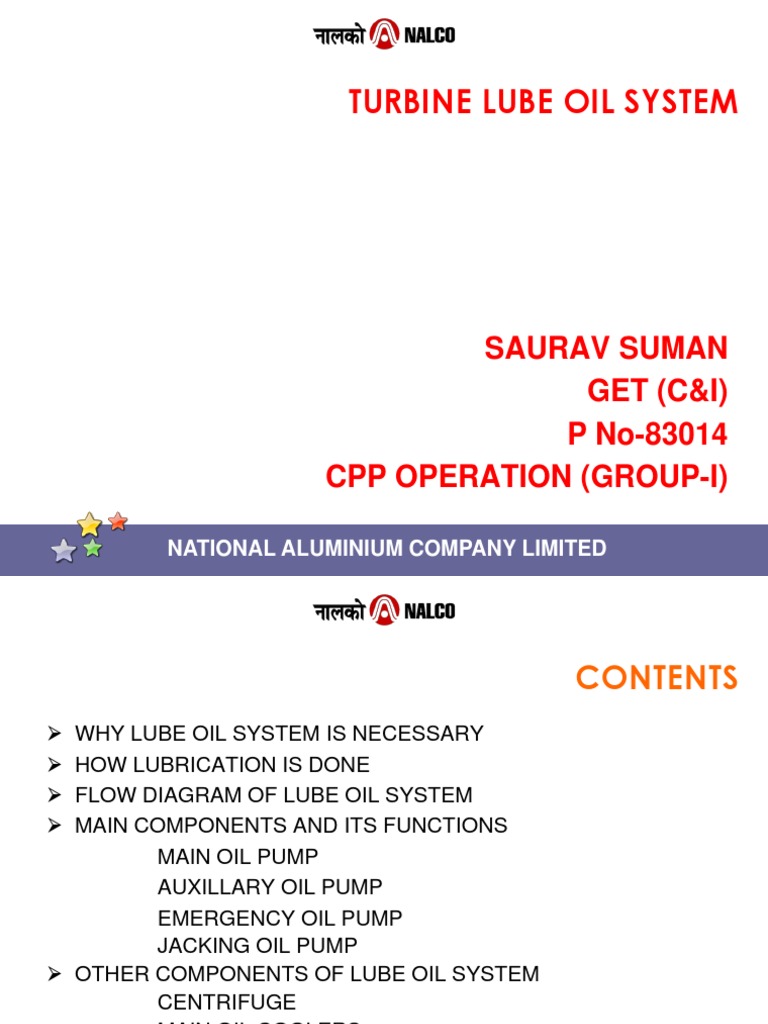 Turbine Lube Oil System Overview | PDF | Bearing (Mechanical) | Pump