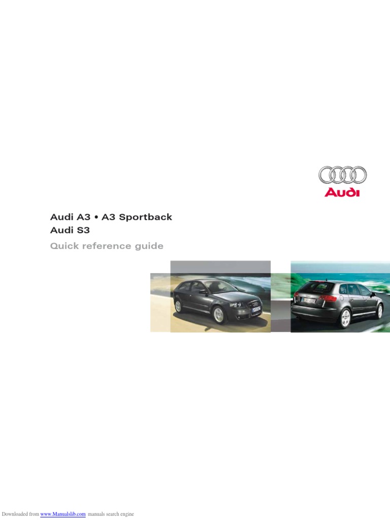 Audi A3 - A3 Sportback Audi S3: Quick Reference Guide | PDF | Manual ...