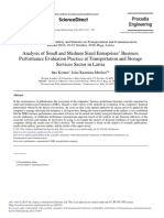 Analysis of Small and Medium Sized Enterprises’ Business Performance Evaluation Practice at Transportation and Storage Services Sector in Latvia