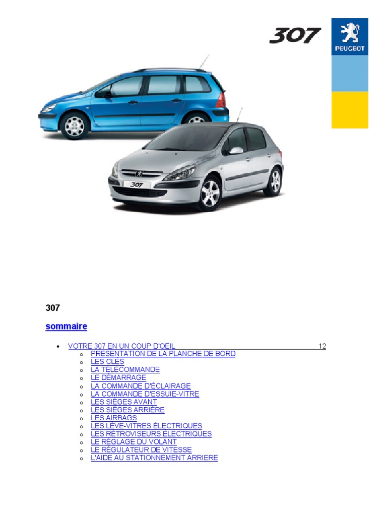 Manuel Peugeot 307-2003, PDF, Airbag