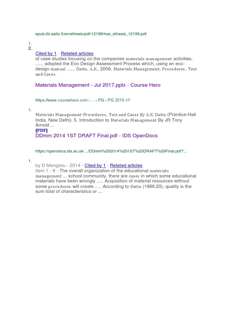 Materials Management Case Studies Overview | PDF