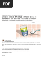 Guia do leite_ a diferença entre os tipos, os benefícios e o risco do consumo excessivo - Notícias