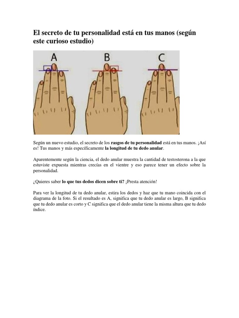El Secreto de Tu Personalidad Está en Tus Manos | PDF