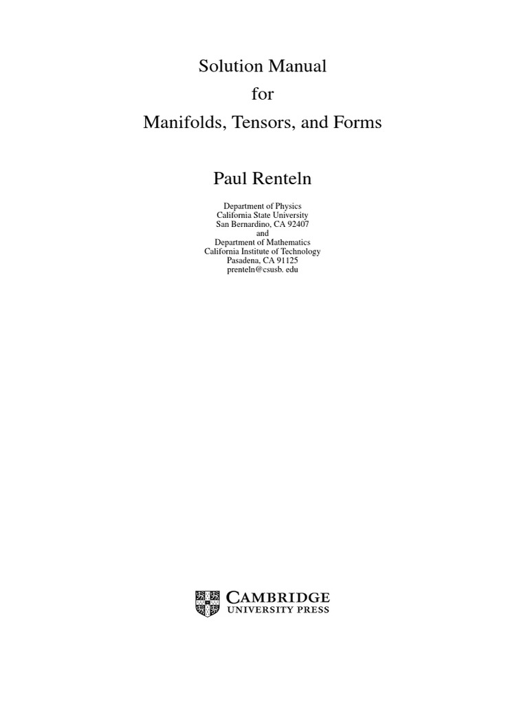 洋書 Manifolds, Tensors, and Forms P. RENTELN Manifolds, Tensors, and Forms: An Introduction for