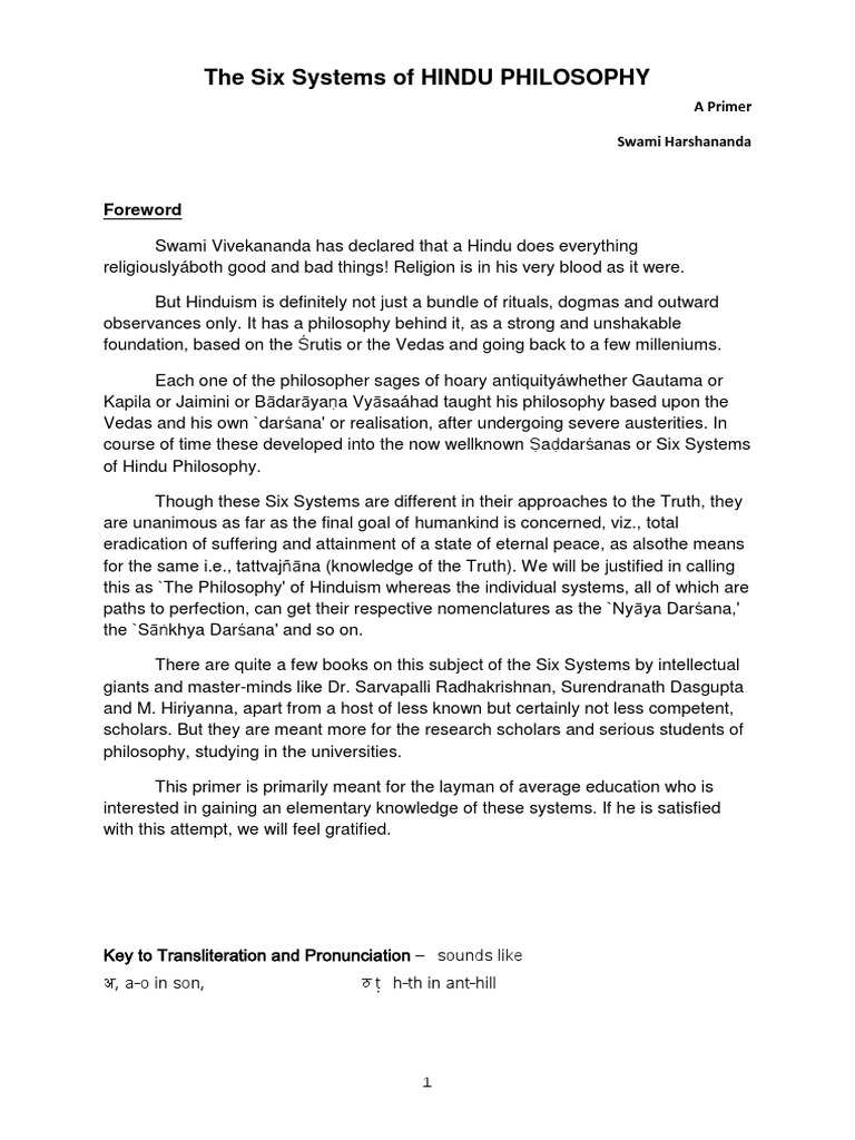 Six Systems of Hindu Philosophy | PDF | Yoga Sutras Of Patanjali ...