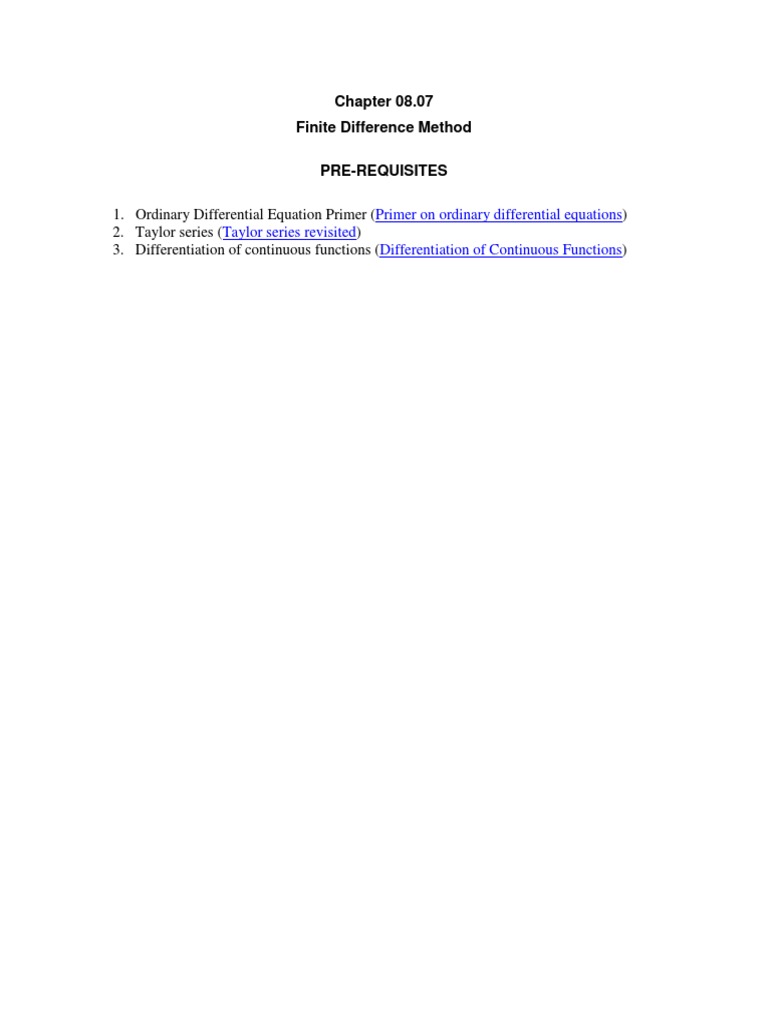 Finite Difference Method Overview | PDF | Science & Mathematics | Computers