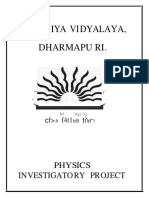 Ken Driya Vidyalaya, Dharmapu Ri.: Physics Investigato Ry Project