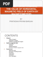 A Seminar On Determining The Value of Horizontal Magnetic Field of Earth by Magnetometers