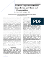 Oral Communicative Competence of Filipino College Students: Levels, Correlates, and Characteristics