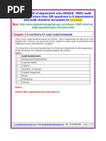 OHSAS Audit Questionnaire Checklist