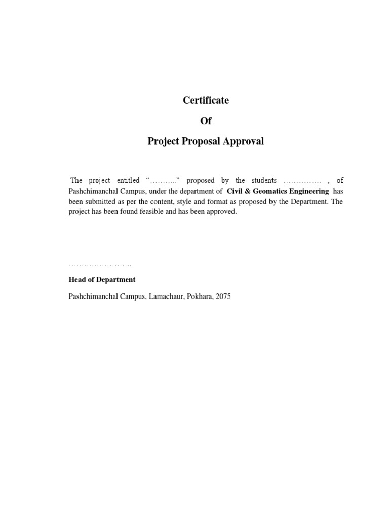 Certificate of Project Proposal Approval | PDF | Science & Mathematics