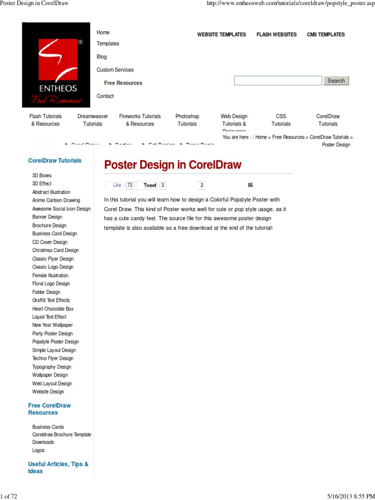 Poster Design In Coreldraw Pdf Websites Adobe Flash