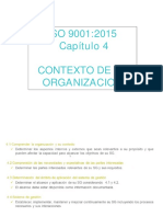 ISO 9001:2015 Capítulo 4 Contexto de La Organizacion