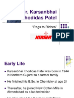 Dr. Karsanbhai Khodidas Patel: "Rags To Riches"