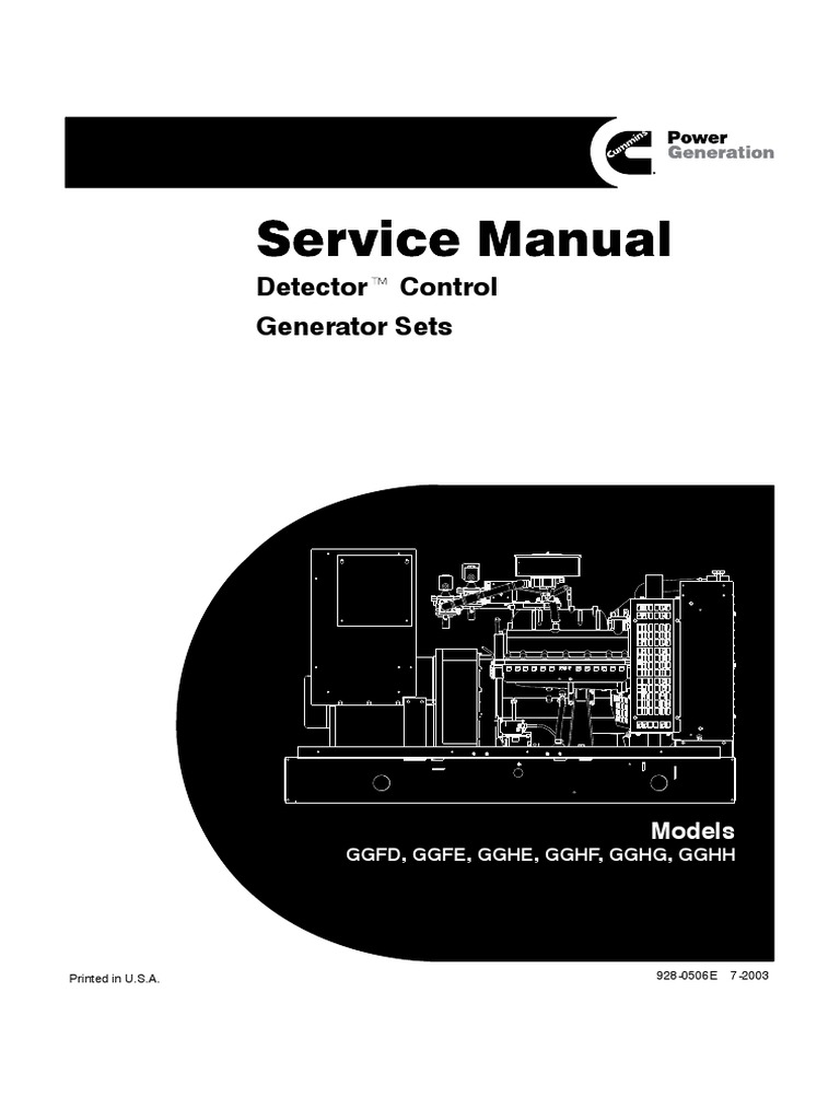 CUMMINS ONAN GGHH DETECTOR CONTROL GENERATOR SETS Service Repair Manual ...
