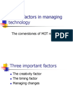 Critical Factors in Managing Technology