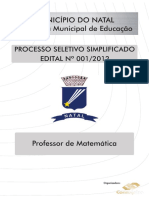 Consulplan 2010 Prefeitura de Santa Maria Madalena Rj Professor Matematica Gabarito