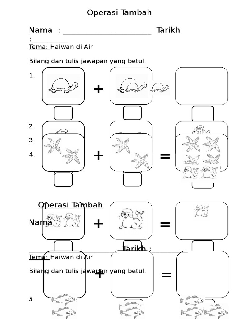 Operasi Tambah Prasekolah Pdf