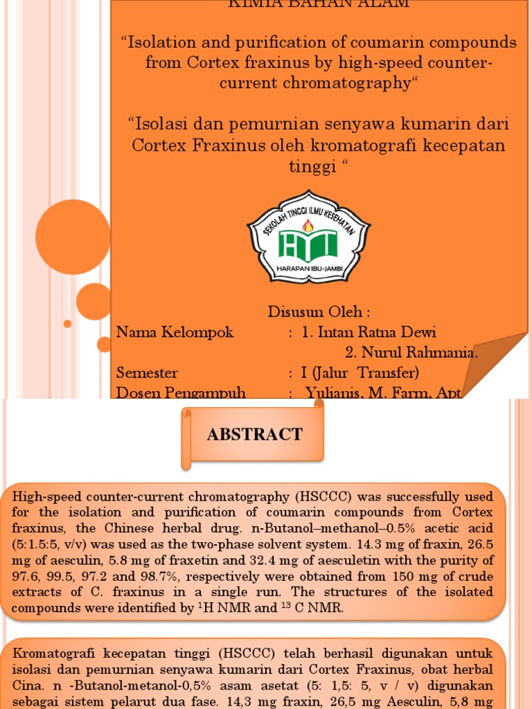 Isolasi Senyawa Kumarin dari Cortex Fraxinus | PDF