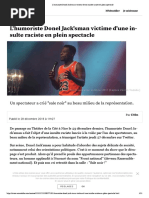 L'Humoriste Donel Jack'Sman Victime d'Une Insulte Raciste en Plein Spectacle