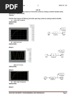 Lab 09 OBJECT: Determine The Step Response of 2nd Order System by Creating A Model in Simulink and by TASK 01