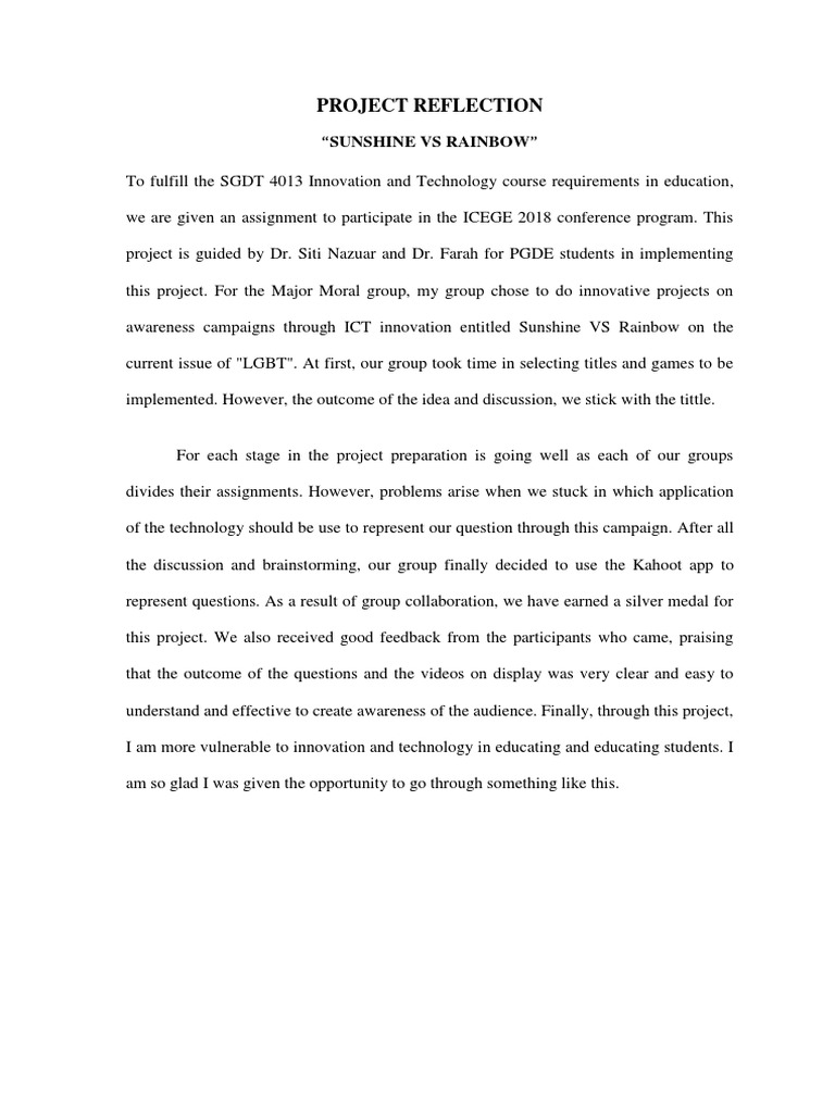 Project Reflection | PDF