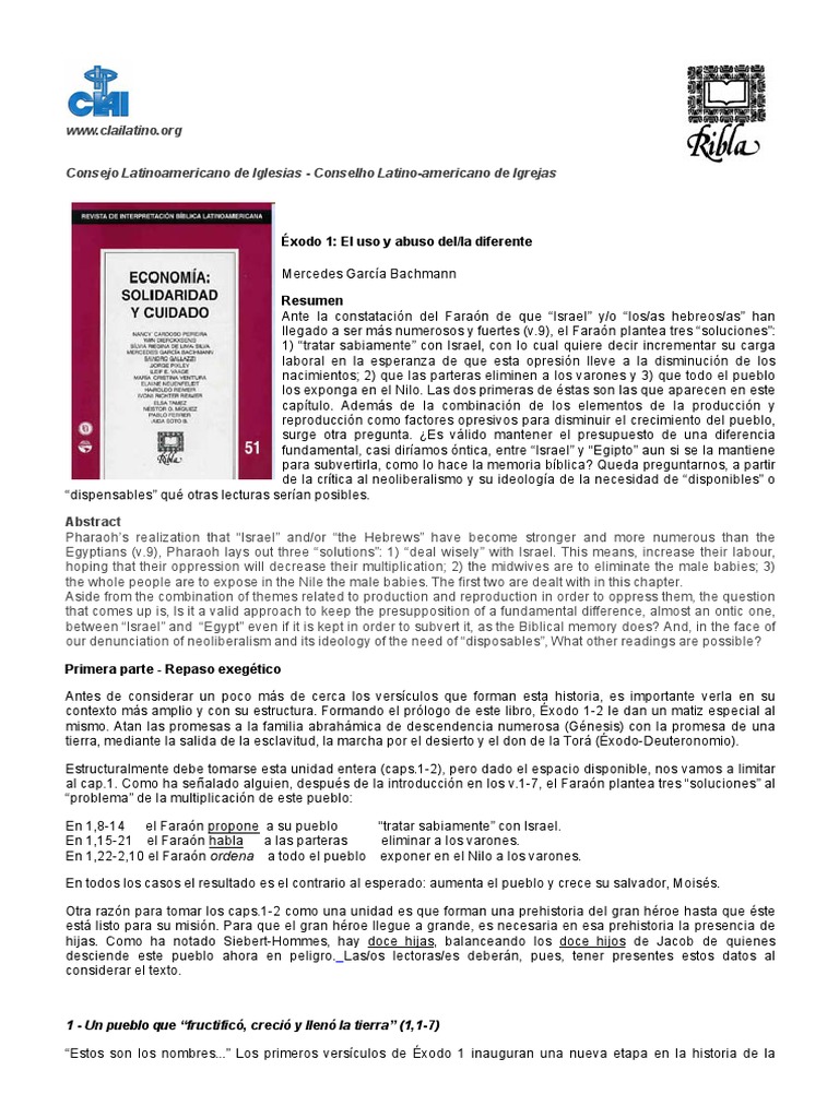 éxodo 1 Pdf Libro Del éxodo Jacob