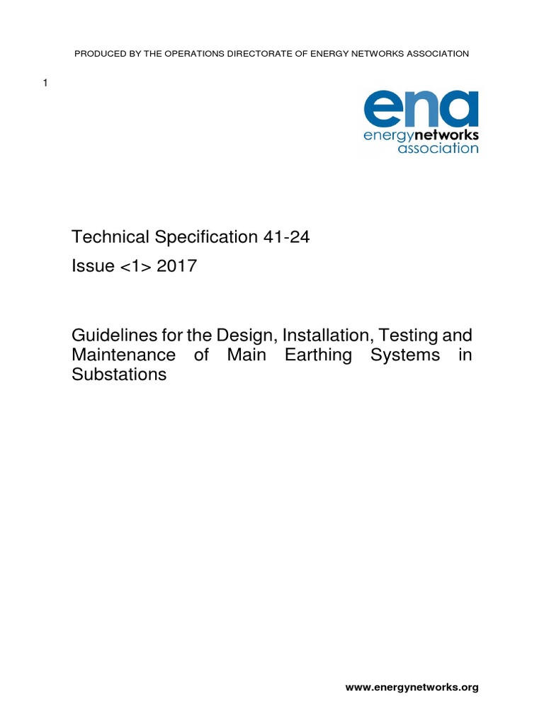 41-24 - Design of Earthing Systems | PDF | Electrical Substation ...
