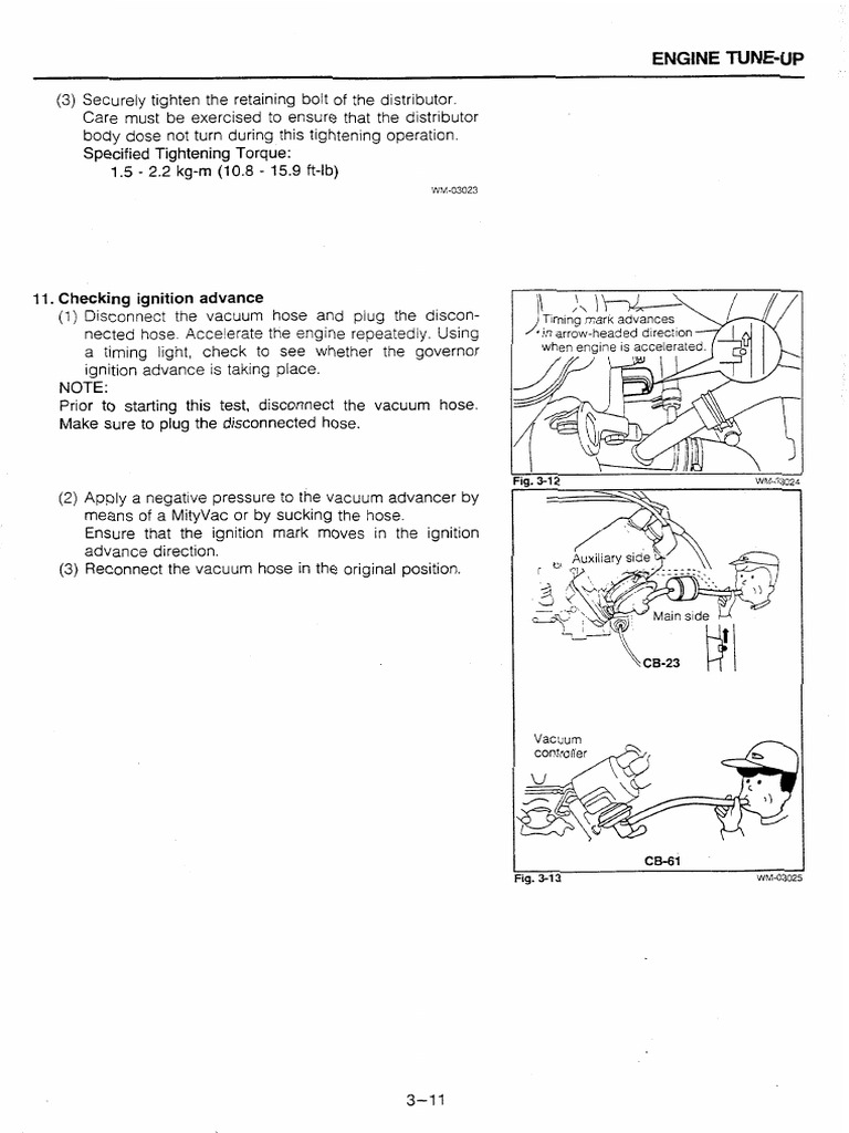 Checking Ignition Advance 1.5 2.2 KGM 0.8 15.9 FTLB) PDF