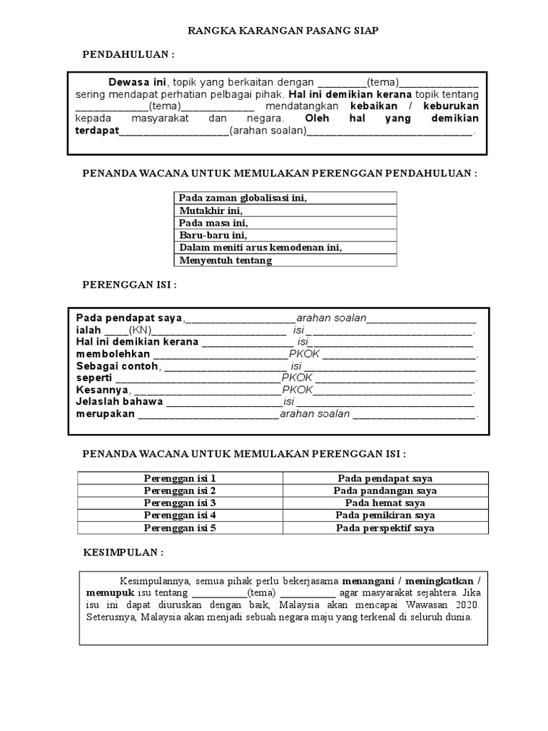 Rangka Karangan Pasang Siap Pdf
