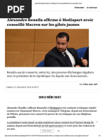 Alexandre Benalla affirme à Mediapart a...conseillé Macron sur les gilets jaunes