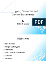 3) Data Types, Operators and Control Statements