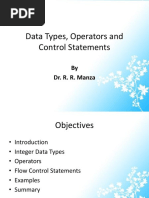 3) Data Types, Operators and Control Statements