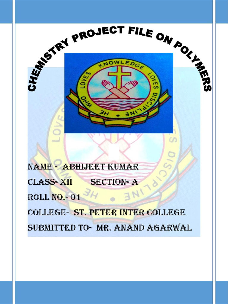 Chemistry Project on Polymers | PDF | Polymerization | Copolymer